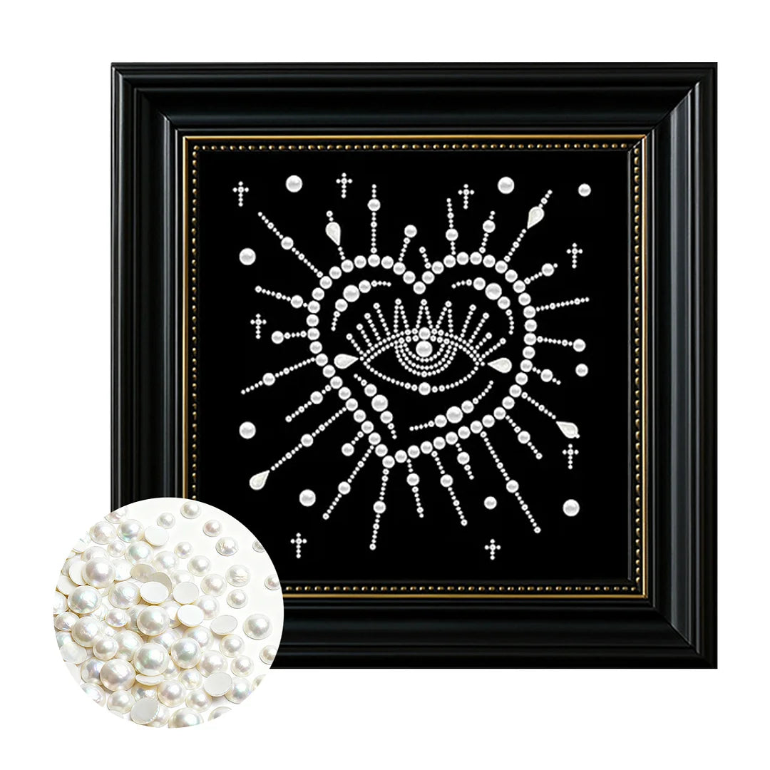 DIY Pearl Painting With Frame - Handmade Self-Adhesive Pearls - Heart (27*27cm) A
