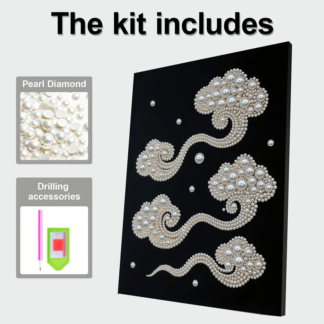 DIY Pearl Painting With Frame - Handmade Self-Adhesive Pearls - Jade Ruyi (30*40cm)