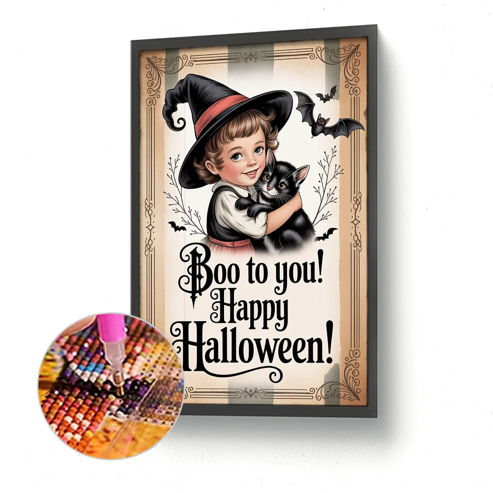Diamond Painting - Full Round / Square - Boo To You Happy Halloween (30*45cm)