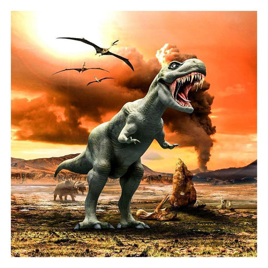 5D Diy Diamond Painting Kit Full Round Beads Dinosaur