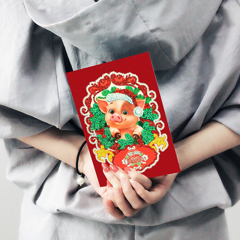 DIY Diamond Painting Greeting Card - Pig A