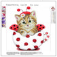 Diamond Painting - Partial Round - Cute Cup Cat