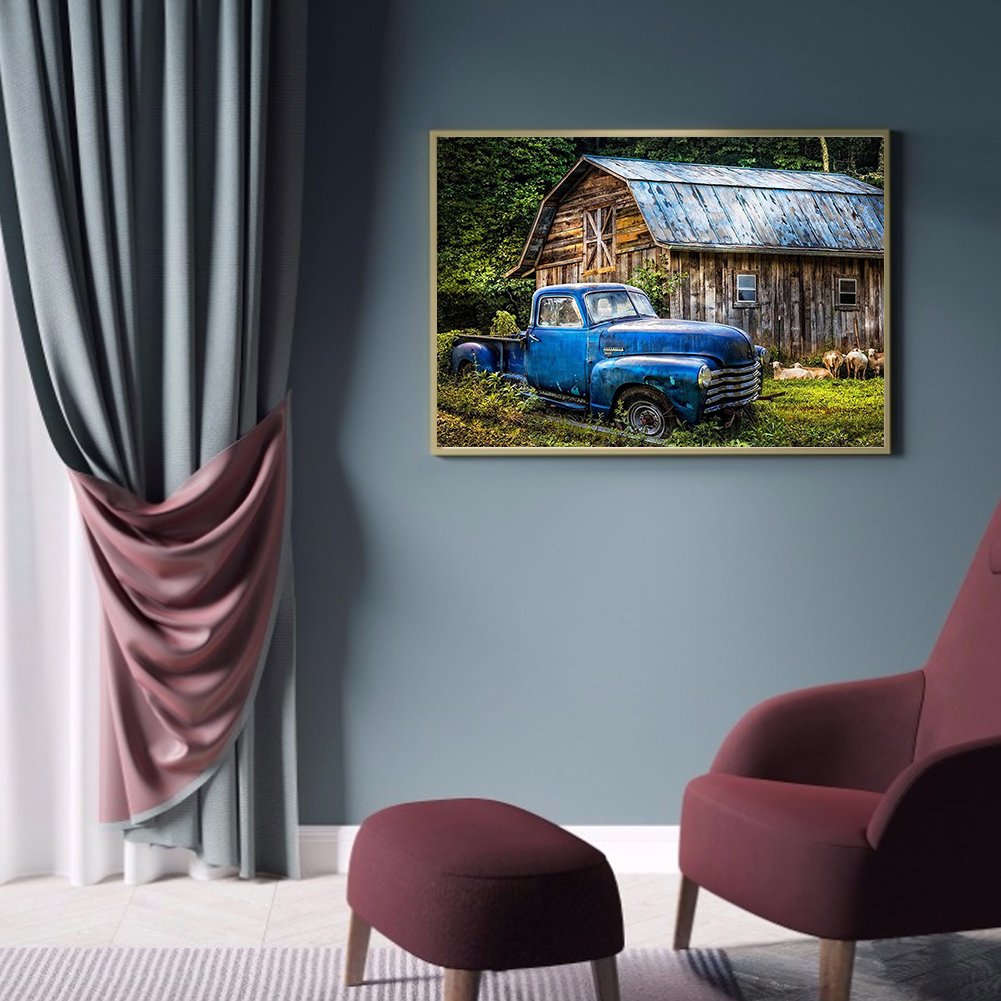 Diamond Painting - Full Round - Blue Car