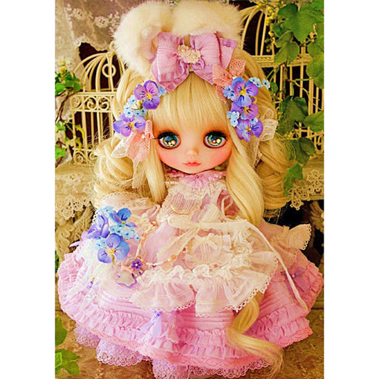 5D DIY Diamond Painting Kit Full Round Drill Pink Doll