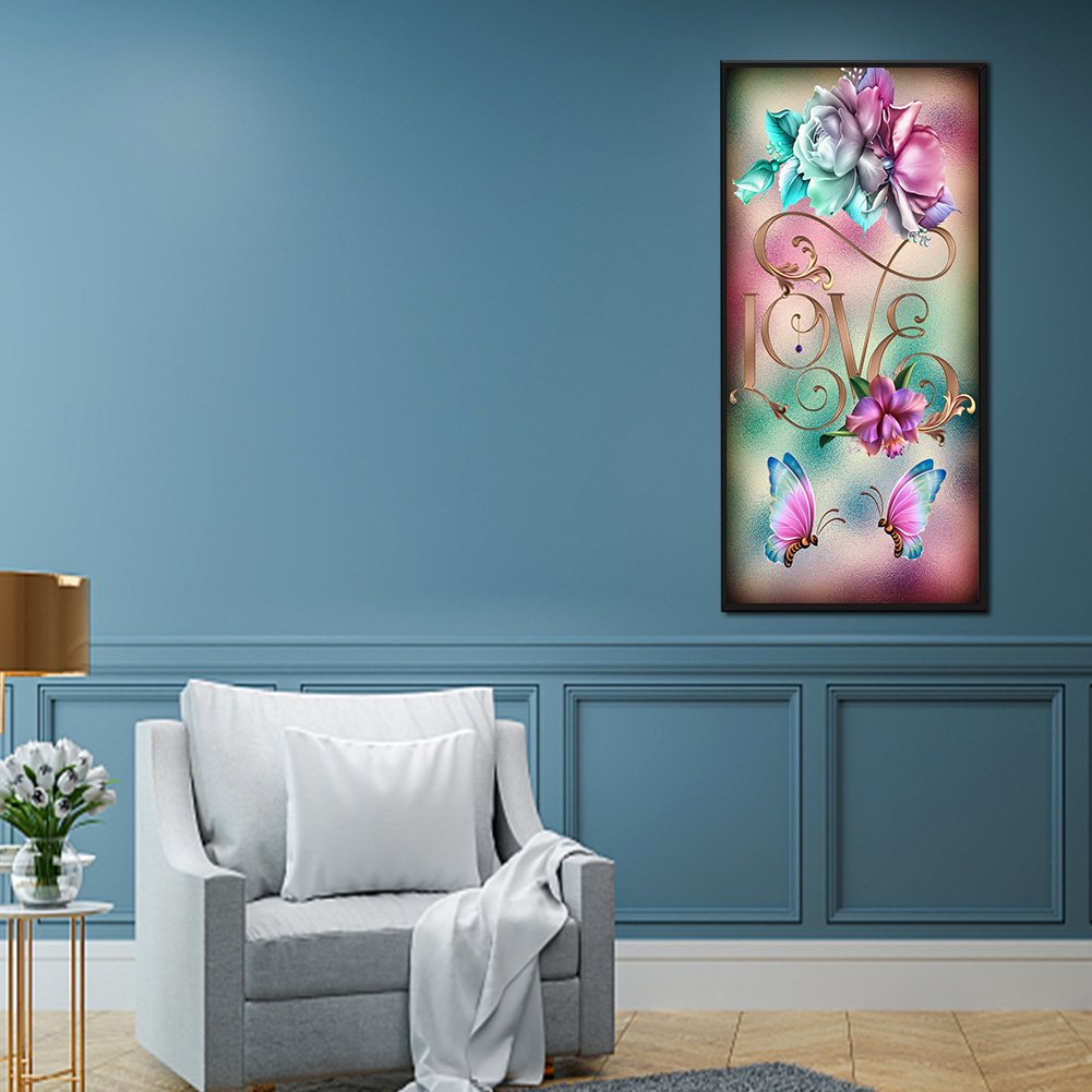Diamond Painting - Full Round - LOVE Flower (30*60cm)
