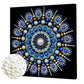 DIY Pearl Painting With Frame - Handmade Self-Adhesive Pearls - Blue Floral Mandala (25*25cm)