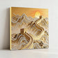 DIY Pearl Painting With Frame - Handmade Self-Adhesive Pearls - Great Wall (30*30cm)