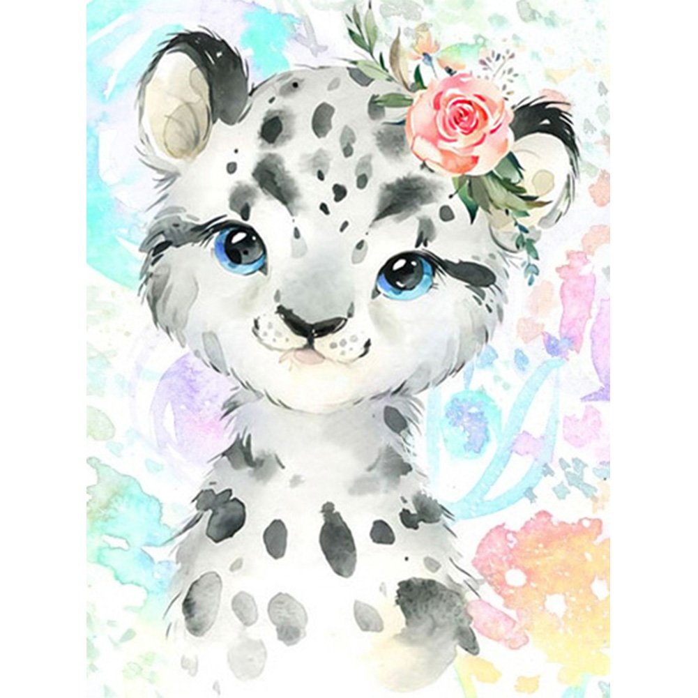 5D Diy Diamond Painting Kit Full Round Beads Leopard