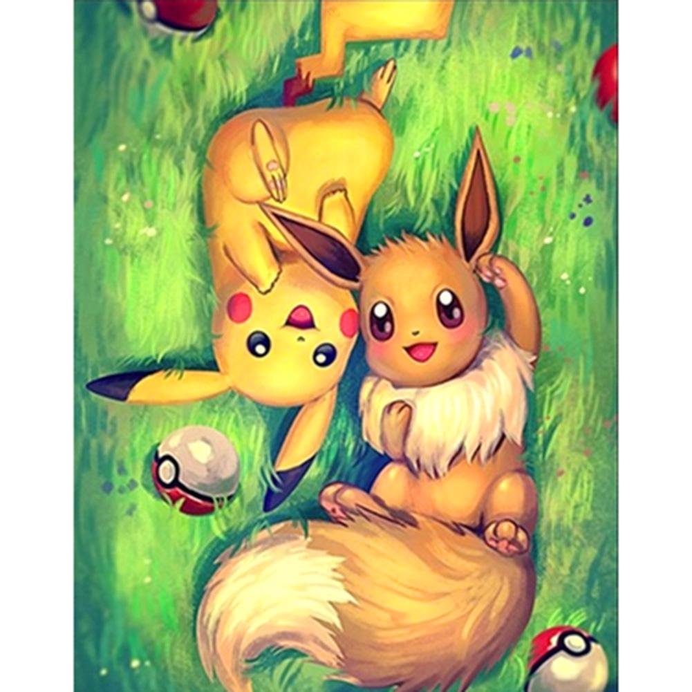 5D Diy Diamond Painting Kit Full Round Beads Pikachu