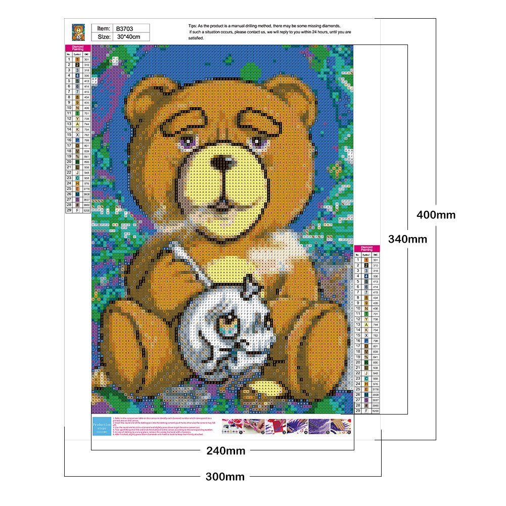 Diamond Painting - Full Round - Smoking Bear