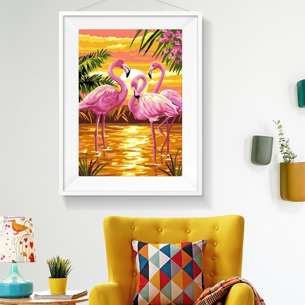 5D DIY Diamond Painting Kit - Full Round - Flamingo B