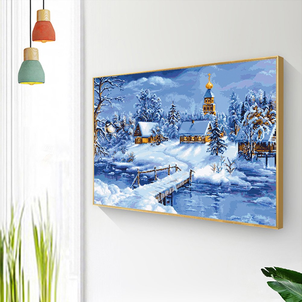 11ct Stamped Cross Stitch - Winter Snow  ( 40*50cm)