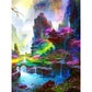 Diamond Mosaic Embroidery Kit Colorful Mountain Waterfall