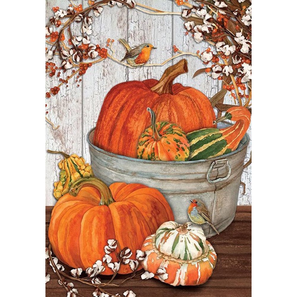 5D Diy Diamond Painting Kit Full Round Beads Pumpkin
