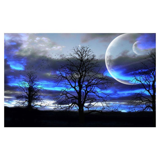 5D Diy Diamond Painting Kit Full Round Beads Blue Sky