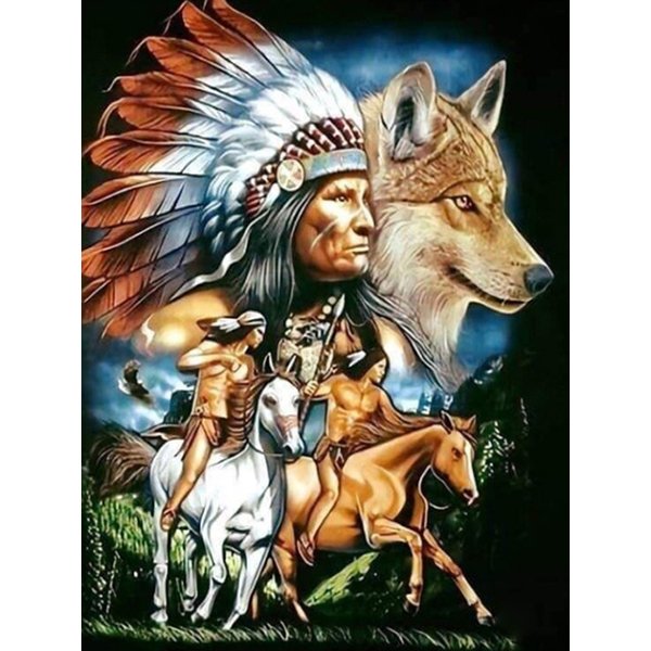 Native American Fighting Diamond Painting Art