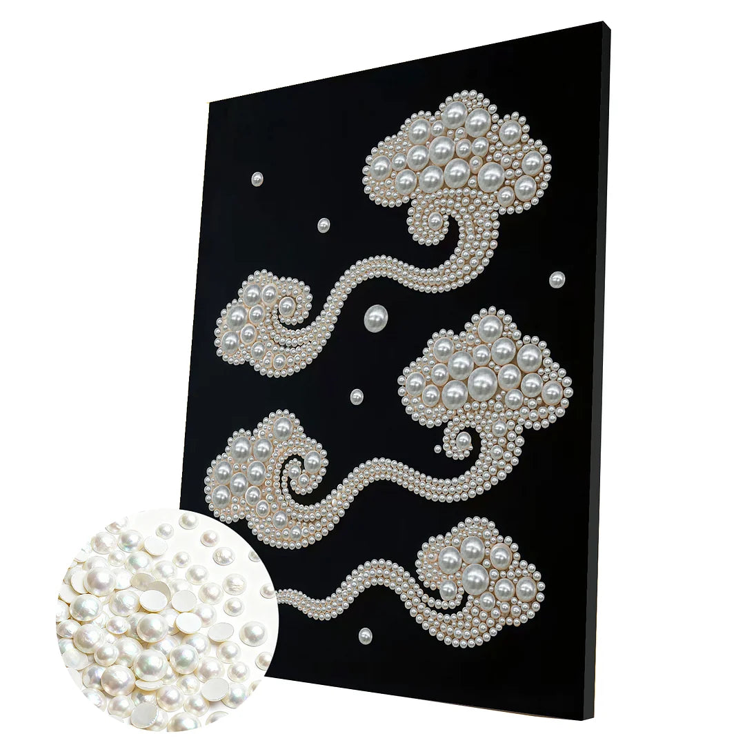 DIY Pearl Painting With Frame - Handmade Self-Adhesive Pearls - Jade Ruyi (30*40cm)