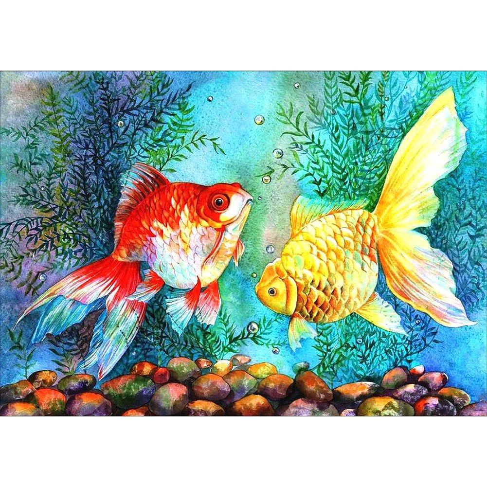 5D Diy Diamond Painting Kit Full Round Beads Fish