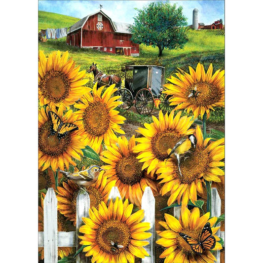 11ct Stamped Cross Stitch Garden Sunflower