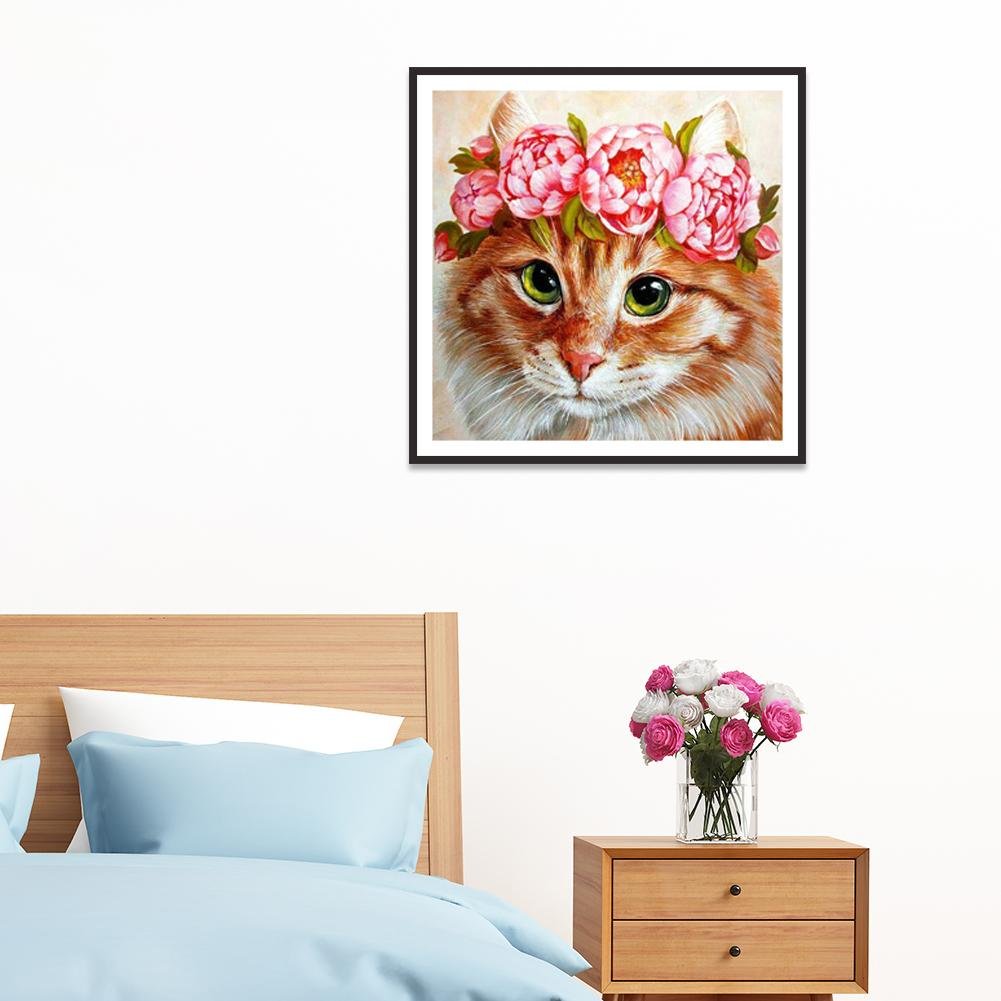 Diamond Painting - Full Round - Flower Cat