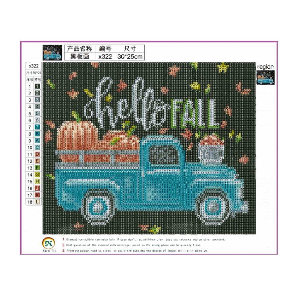 Diamond Painting - Full Round - Blue Car Blackboard