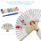 DIY Dwarf Gnome Oil Paint Kit by Numbers Folding Paper Fan Abstract Acrylic Paint