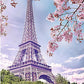Eiffel Tower and cherry blossom Diamond Painting 
