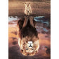 5D Diy Diamond Painting Kit Full Round Beads Inverted Lion