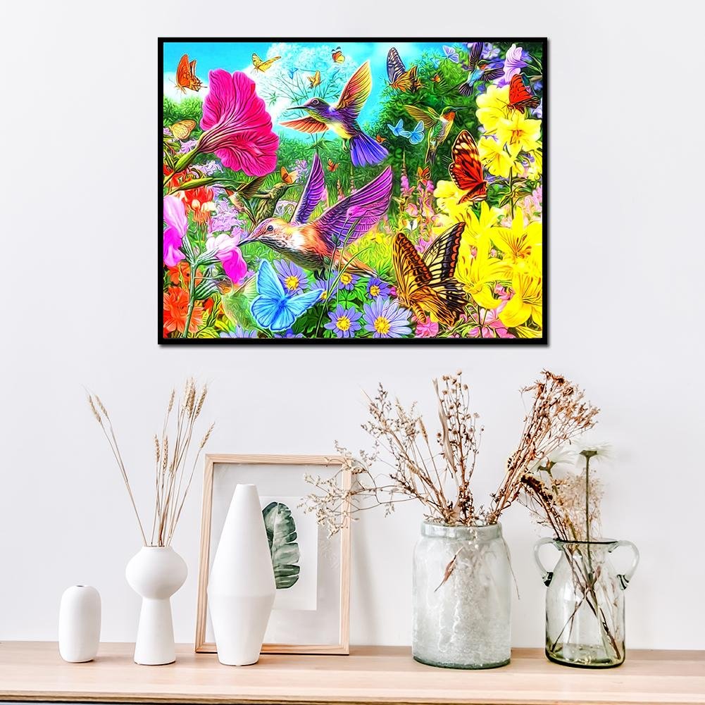 Diamond Painting - Full Round - Birds Flowers A