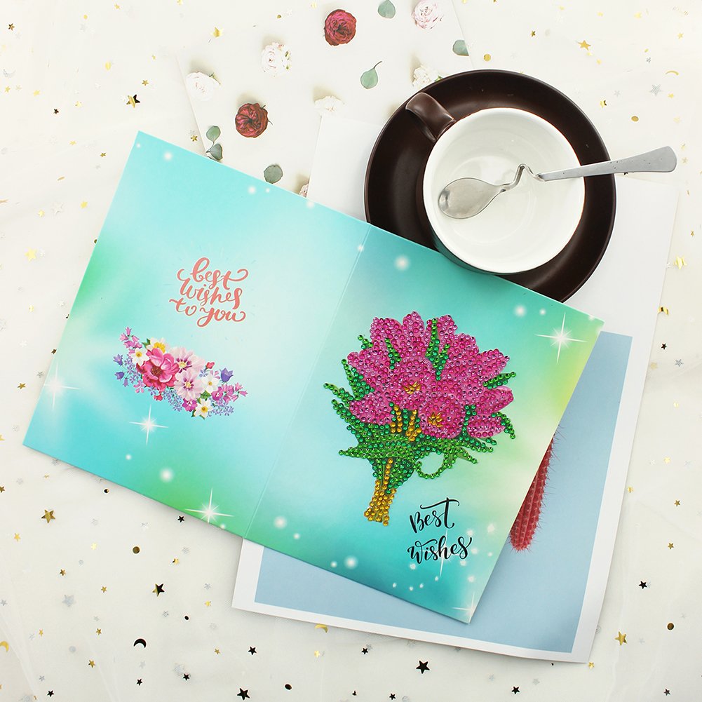 DIY Diamond Painting Greeting Card - Flowers