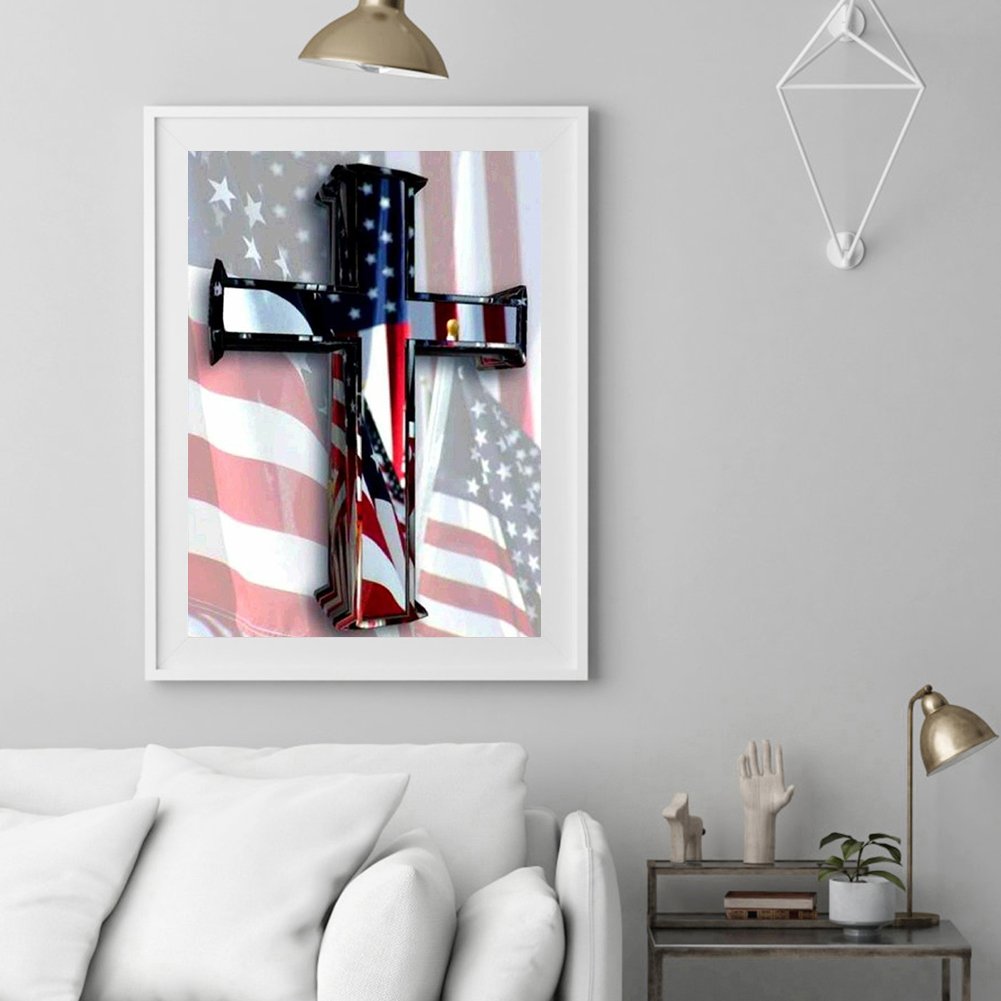 Diamond Painting - Full Round - Flag Cross