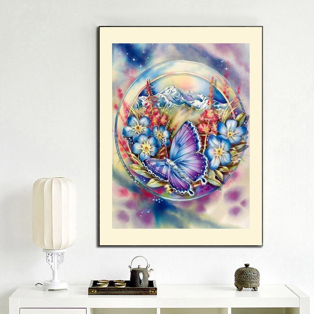 Diamond Painting - Full Square - Flower Butterfly