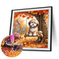 Diamond Painting - Full Round / Square - Autumn Dog On The Swing