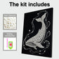 DIY Pearl Painting With Frame - Handmade Self-Adhesive Pearls - White Whale (30*40cm)