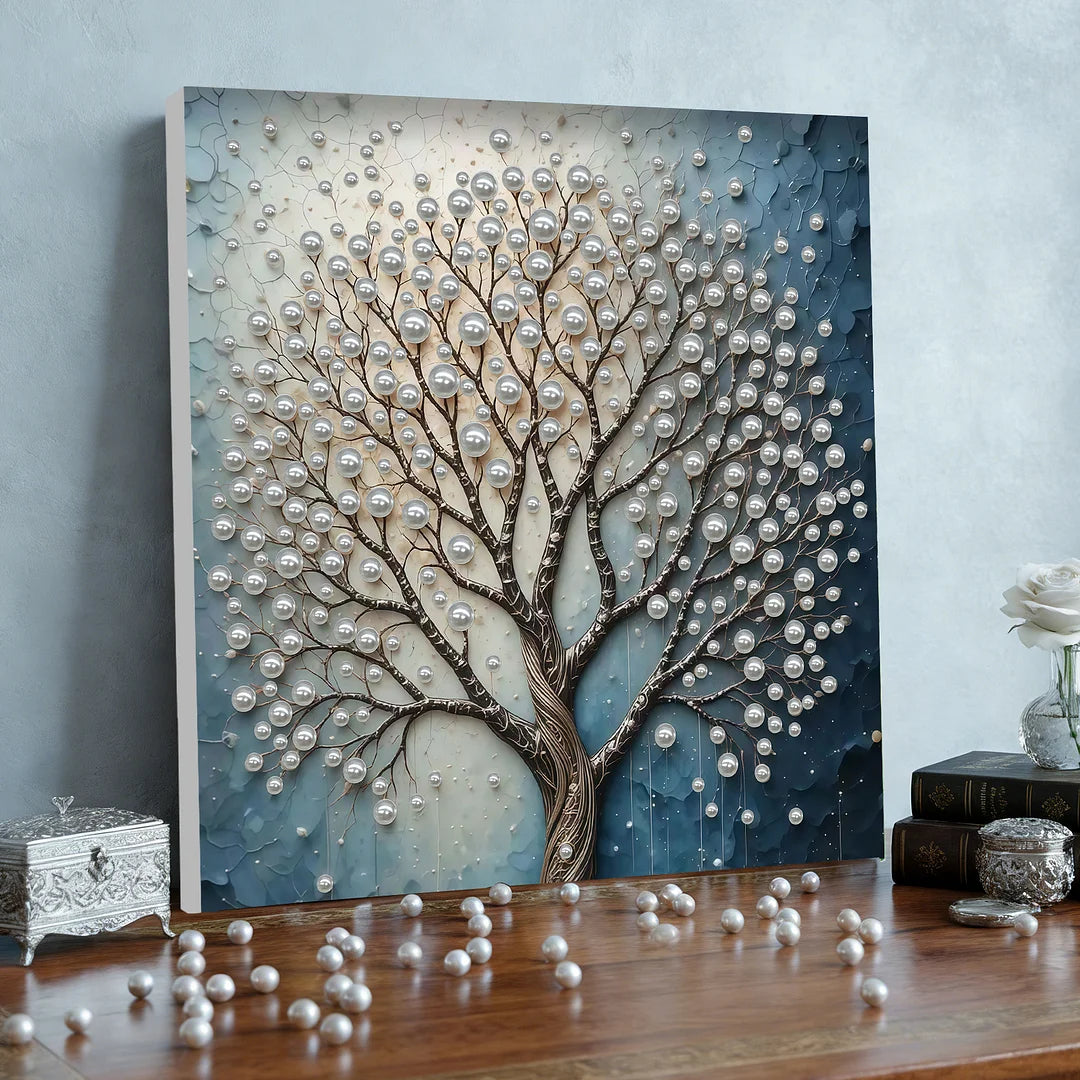 DIY Pearl Painting With Frame - Handmade Self-Adhesive Pearls - Sacred Tree (30*30cm)