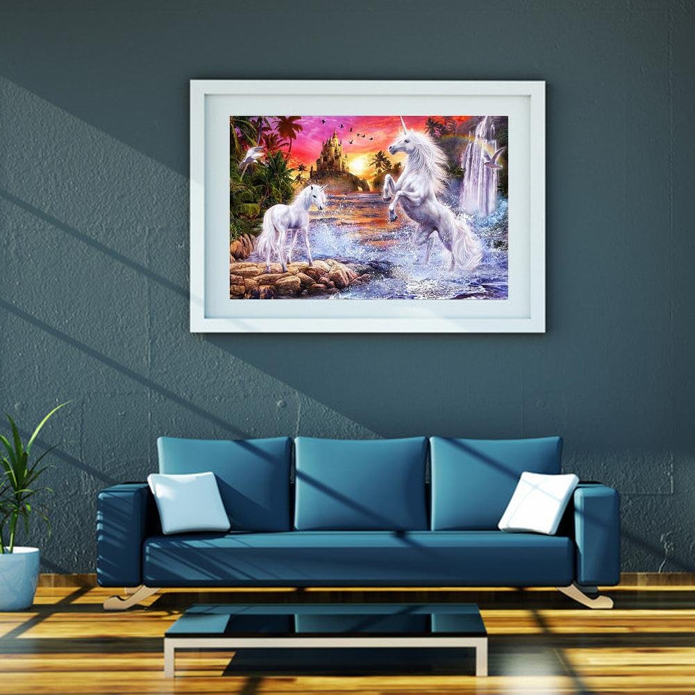 Diamond Painting - Partial Round - Fantasy Horse Castle