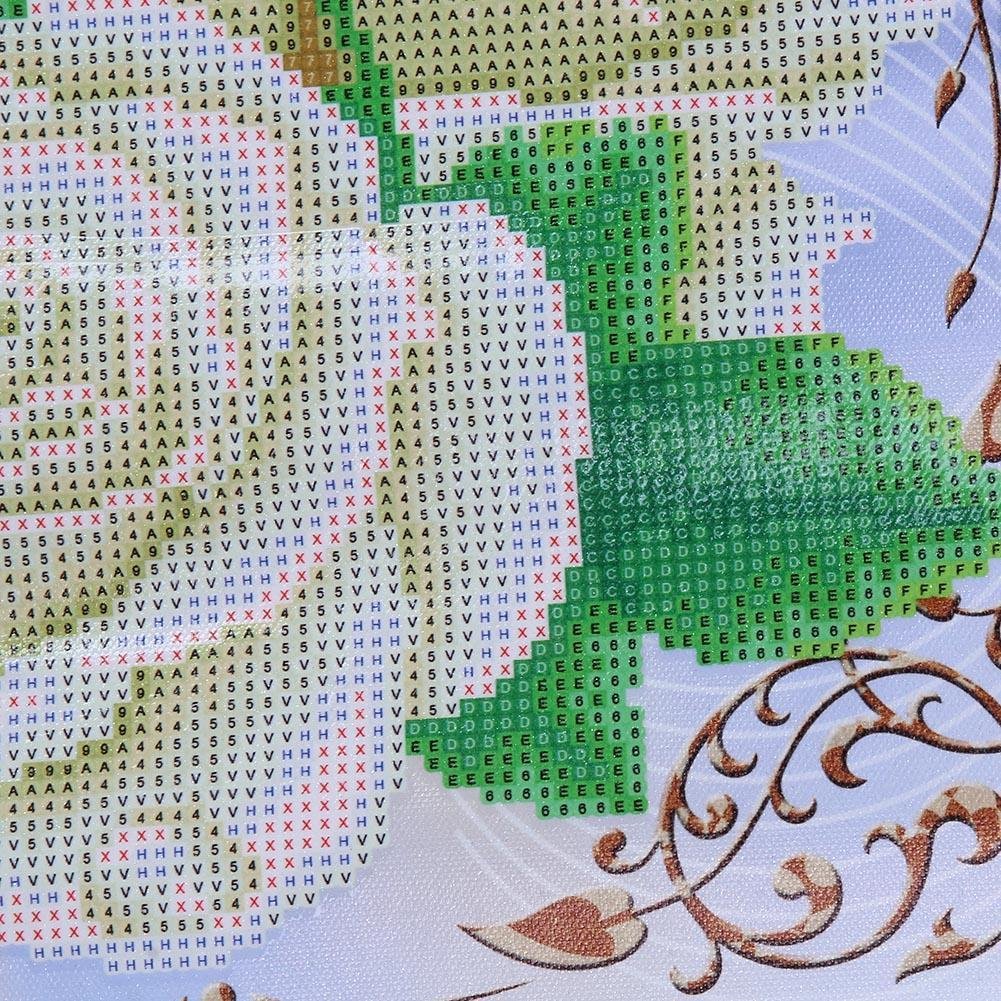 Diamond Painting - Partial Round - White Rose 2
