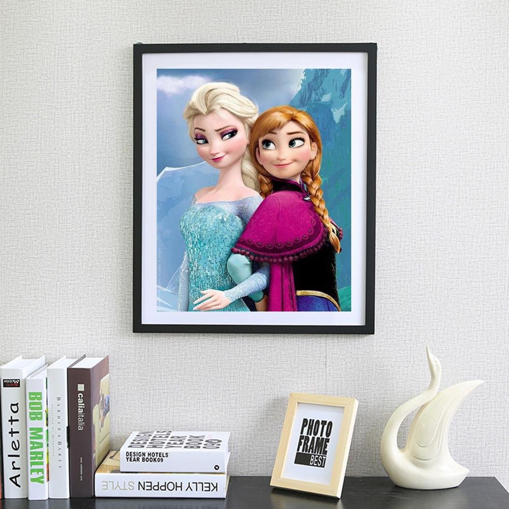 Diamond Painting - Full Round - Elsa & Anna Princess