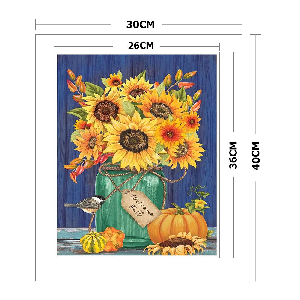11CT Stamped Cross Stitch - Sunflower (30*40cm) B