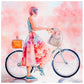 5D Diy Diamond Painting Kit Full Round Beads Riding Bicycle Girl