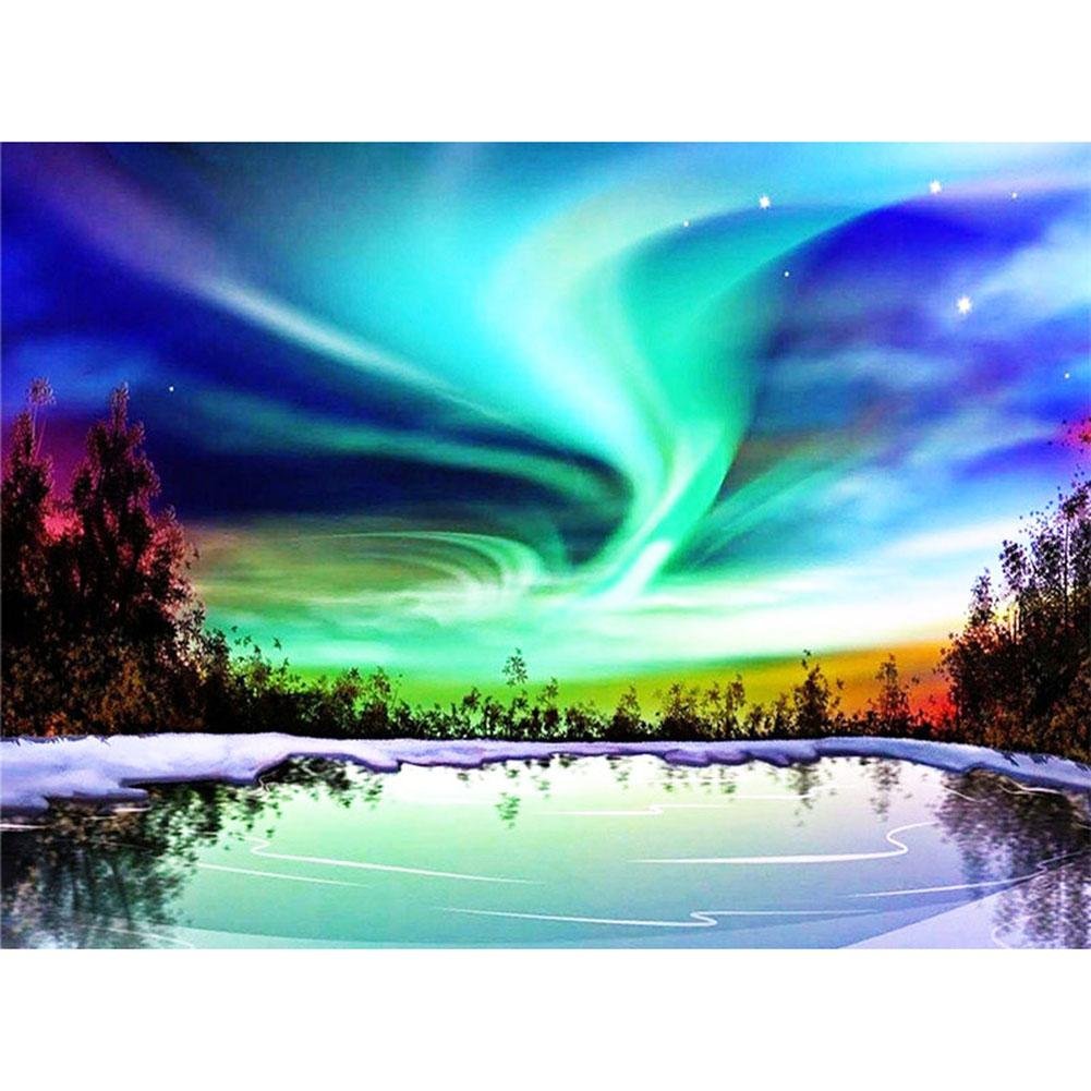 5D Diy Diamond Painting Kit Full Round Beads Fantasy Aurora