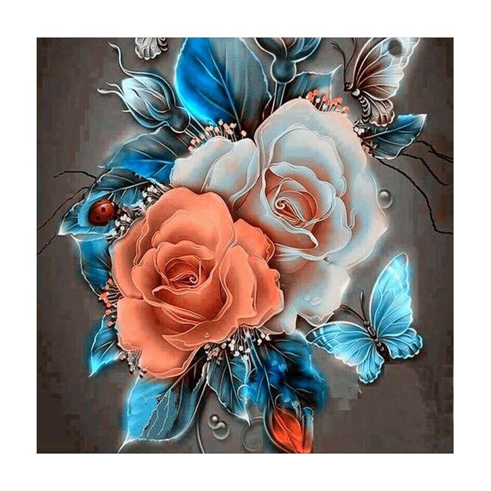 5D Diy Diamond Beads Art Full Square Resin Retro Flower