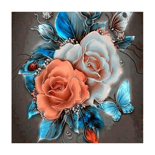 5D Diy Diamond Beads Art Full Square Resin Retro Flower
