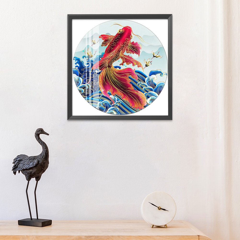11ct Stamped Cross Stitch - Koi Playing In The Water(50*50cm)