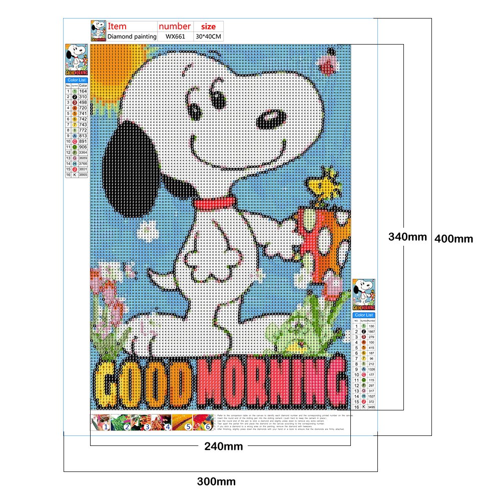 5D DIY Diamond Painting Kit - Full Round - Snoopy D