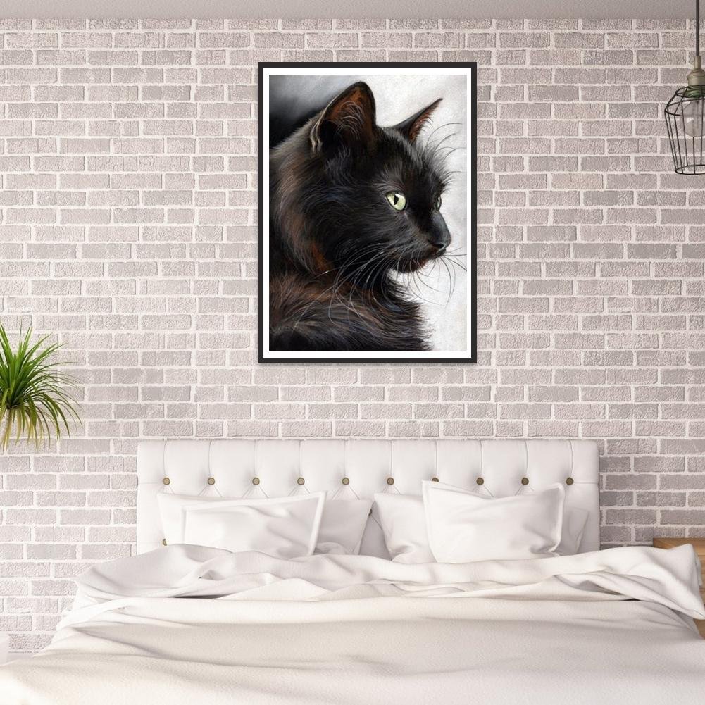 5D DIY Diamond Painting Kit - Full Round - Black Cat A