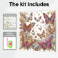 DIY Pearl Painting With Frame - Handmade Self-Adhesive Pearls - Gold Butterfly (30*30cm)