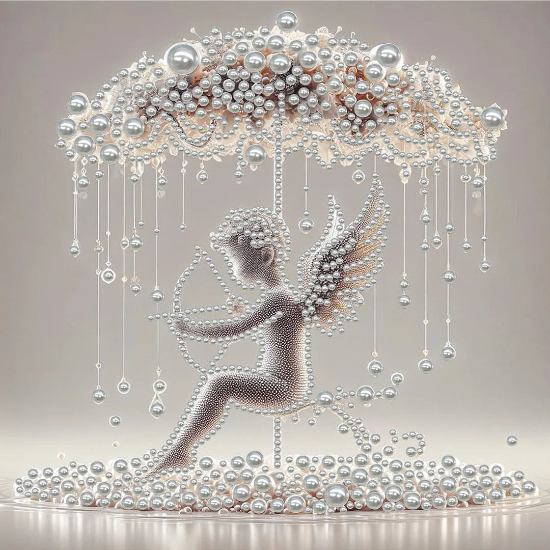 DIY Pearl Painting With Frame - Handmade Self-Adhesive Pearls - Lady (30*30cm) L