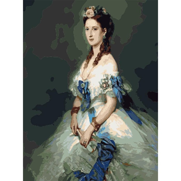 DIY Digital Oil Painting By Numbers Dress Women Canvas Frameless Acrylic Picture