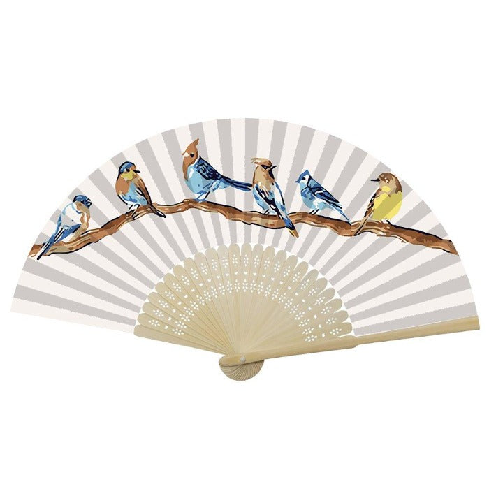 Paint By Number Kit DIY Bird on Branch Folding Fan